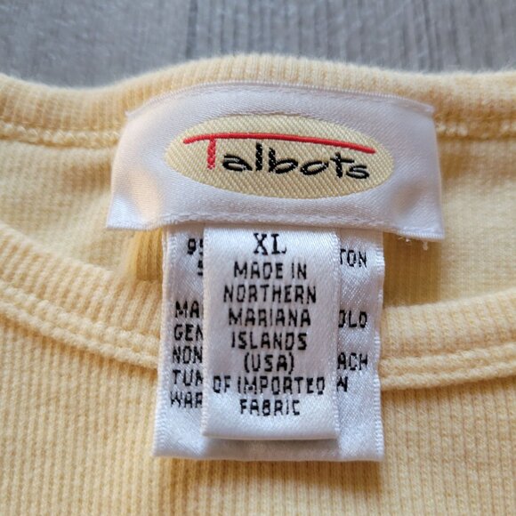 Talbots Womens Yellow Long Sleeve Cotton Shirt XL - Picture 2 of 5